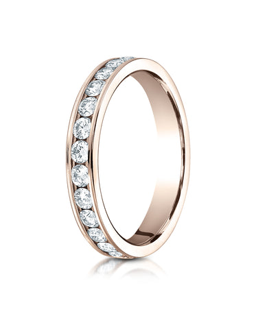 Benchmark 14K Rose Gold 3mm Channel Set Eternity Wedding Band Ring, (0.96 ct. - 1.48 ct., Sizes 4 - 15)
