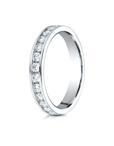 Benchmark Platinum 3mm Channel Set Eternity Wedding Band Ring, (0.96 ct. - 1.48 ct., Sizes 4 - 15)