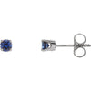 14K White Gold Chatham« Created Blue Sapphire Kids Earrings