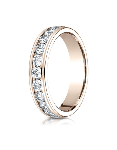 Benchmark 14K Rose Gold 4mm Channel Set Eternity Wedding Band Ring, (1.60 ct. - 2.48 ct., Sizes 4 - 15)