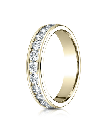 Benchmark 14K Yellow Gold 4mm Channel Set Eternity Wedding Band Ring, (1.60 ct. - 2.48 ct.)