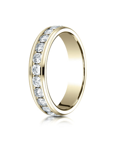 Benchmark 14K Yellow Gold 4mm Channel Set Eternity Wedding Band Ring, (1.32 ct. - 1.98 ct.)