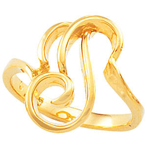 14k Yellow Gold Freeform Ring, Size 6 14k Yellow Gold Freeform Ring, Size 6