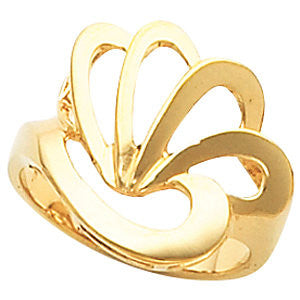 14k Yellow Gold Freeform Ring , Size 6 14k Yellow Gold Freeform Ring , Size 6