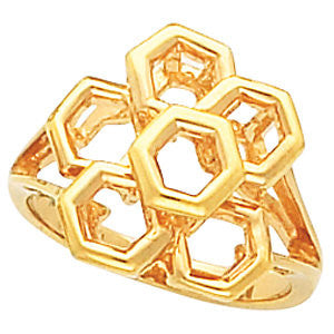 14k Yellow Gold Freeform Ring, Size 6 14k Yellow Gold Freeform Ring, Size 6