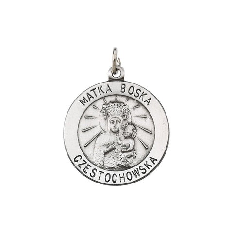 Sterling Silver 18.25 Round Matka Boska Medal Sterling Silver 18.25 Round Matka Boska Medal
