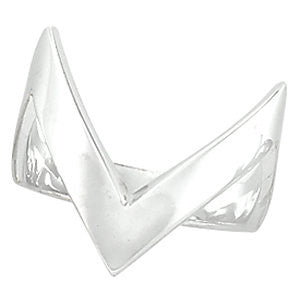 14k White Gold V Shaped Ring, Size 6 14k White Gold V Shaped Ring, Size 6
