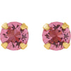 24K Yellow with Stainless Steel Solitaire "October" Birthstone Piercing Earrings 24K Yellow with Stainless Steel Solitaire "October" Birthstone Piercing Earrings