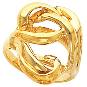 14k Yellow Gold Freeform Ring, Size 6 14k Yellow Gold Freeform Ring, Size 6