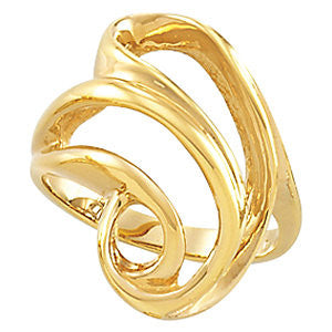 14k Yellow Gold Freeform Ring, Size 6 14k Yellow Gold Freeform Ring, Size 6