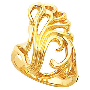 14k Yellow Gold Freeform Ring, Size 6 14k Yellow Gold Freeform Ring, Size 6