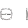 14k White Gold 0.08 ctw. Diamond Halo-Style Earring Jackets