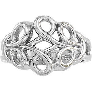 14k White Gold Freeform Ring, Size 6 14k White Gold Freeform Ring, Size 6