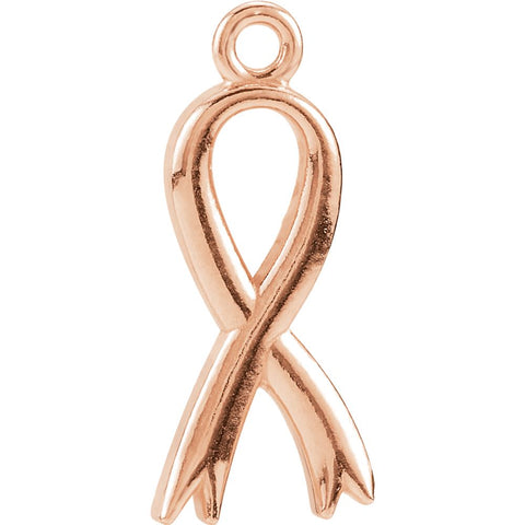 14k Rose Gold Breast Cancer Awareness Ribbon Charm