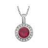 Sterling Silver Red Cubic Zirconia 18-Inch Necklace