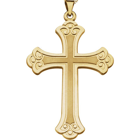 14k Yellow Gold 46x31mm Fancy Cross Pendant 14k Yellow Gold 46x31mm Fancy Cross Pendant