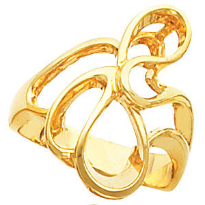 14k Yellow Gold Freeform Ring, Size 6 14k Yellow Gold Freeform Ring, Size 6
