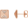 14k Rose Gold 0.10 ctw. Diamond Accented Earrings