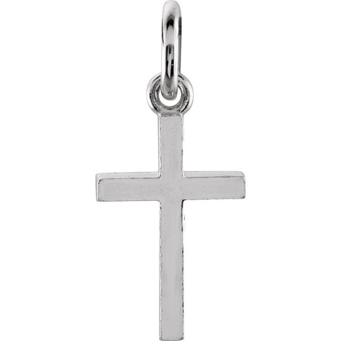 14k White Gold Cross Charm with Jump Ring