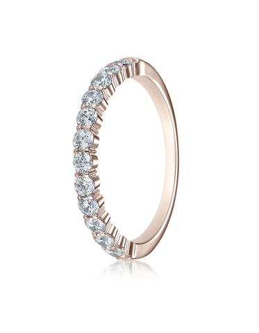 Benchmark 14K Rose Gold 2.5mm High Polish Shared Prong 12-Stone Diamond Wedding Band Ring (.48 ct.)