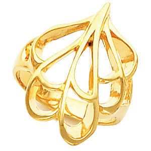 14k Yellow Gold Freeform Ring, Size 6 14k Yellow Gold Freeform Ring, Size 6