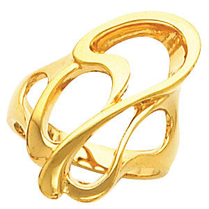 14k Yellow Gold Freeform Ring , Size 7 14k Yellow Gold Freeform Ring , Size 7