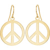 14k Yellow Gold Circle Peace Sign Earrings 14k Yellow Gold Circle Peace Sign Earrings