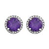 Sterling Silver Amethyst & .01 CTW Diamond Earrings