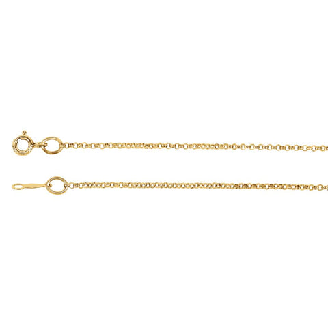 14k Yellow Gold 1.5mm Solid Rolo 20" Chain