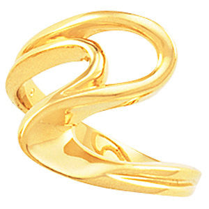 14k Yellow Gold Freeform Ring, Size 6 14k Yellow Gold Freeform Ring, Size 6