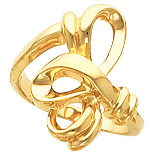 14k Yellow Gold Freeform Ring, Size 6 14k Yellow Gold Freeform Ring, Size 6