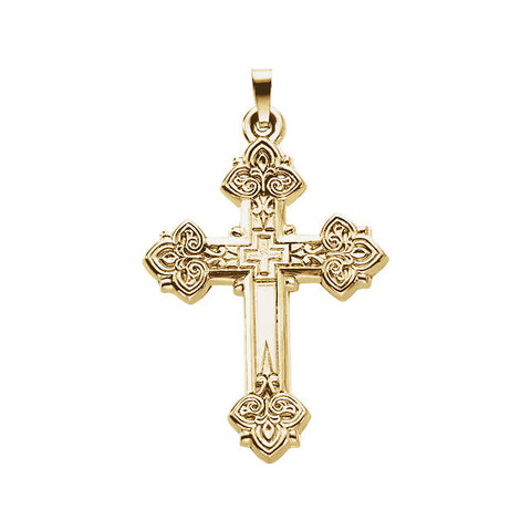 14k Yellow Gold Hollow Design Cross Pendant 14k Yellow Gold Hollow Design Cross Pendant