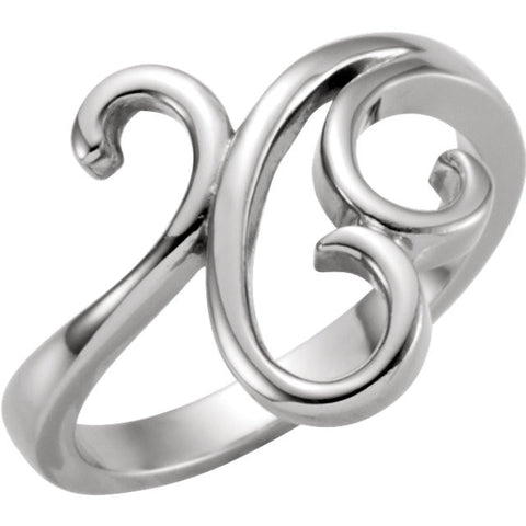 14k White Gold Freeform Ring, Size 7 14k White Gold Freeform Ring, Size 7