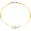 Sterling Silver & 14k Yellow Gold Chain Slide on 18" Reversible Omega Chain Sterling Silver & 14k Yellow Gold Chain Slide on 18" Reversible Omega Chain