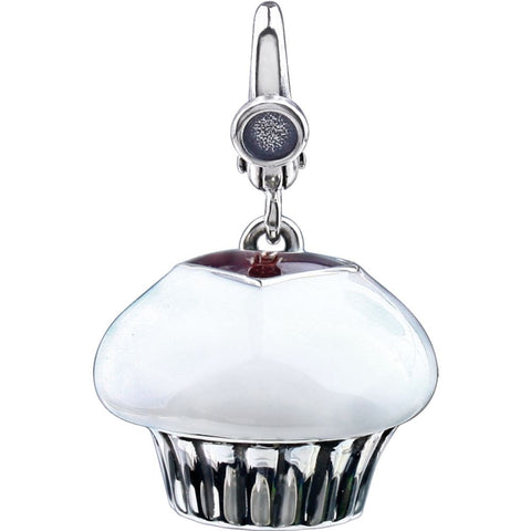 Sterling Silver Enamel Cupcake Charm Sterling Silver Enamel Cupcake Charm