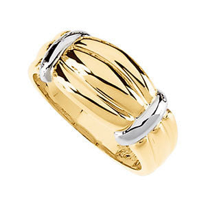 14K Yellow & White Band , Size 6 14K Yellow & White Band , Size 6