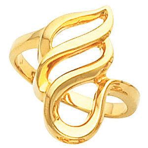 14k White Gold Freeform Ring, Size 6 14k White Gold Freeform Ring, Size 6