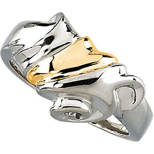 Sterling Silver & 14k Yellow Gold Fashion Ring, Size 6 Sterling Silver & 14k Yellow Gold Fashion Ring, Size 6