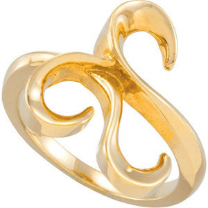 14k Yellow Gold Freeform Ring, Size 7 14k Yellow Gold Freeform Ring, Size 7