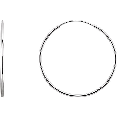 14k White Gold 24mm Endless Hoop Earrings 14k White Gold 24mm Endless Hoop Earrings