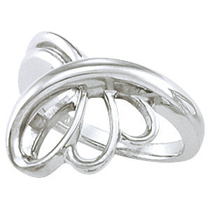 14k White Gold Metal Fashion Ring, Size 6 14k White Gold Metal Fashion Ring, Size 6