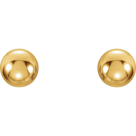 14k Yellow Gold 4mm Youth Ball Stud Earrings