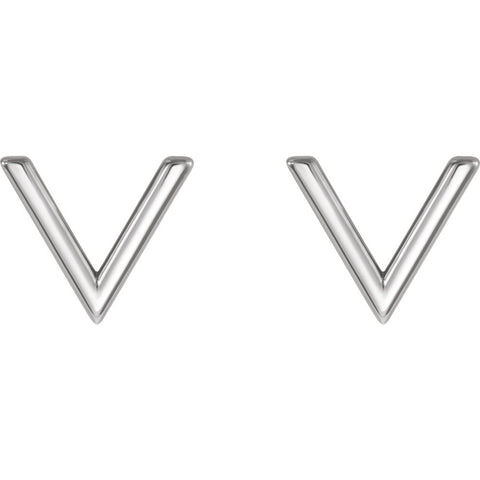 Sterling Silver "V" Earrings