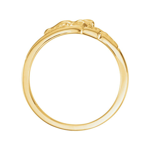 14k Yellow Gold Men's Crucifix Chastity Ring Size 10