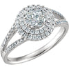 14k White Gold 5/8 ctw. Diamond Engagement Ring, Size 7