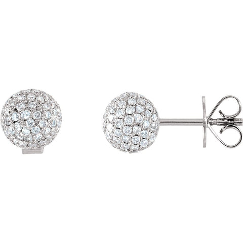 18k White Gold Pavé Ball Stud Earrings 18k White Gold Pavé Ball Stud Earrings