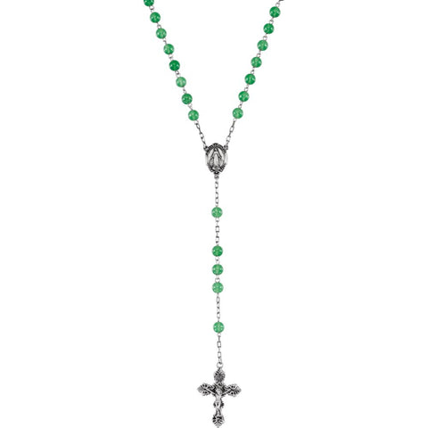 Sterling Silver Green Jadeite Rosary
