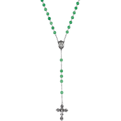 Sterling Silver Green Jadeite Rosary Sterling Silver Green Jadeite Rosary