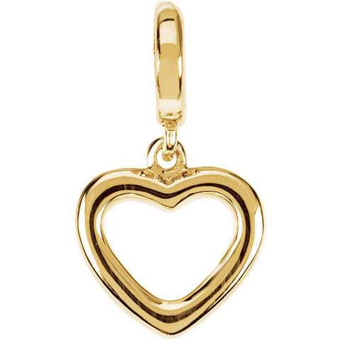 14k Yellow Gold Petite Heart Charm