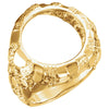 14k Yellow Gold 17.8mm Men's Nugget Coin Ring, Size 10